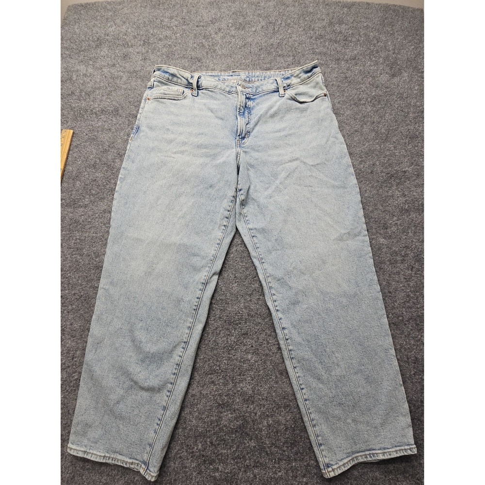 Old Navy OG Loose Womens Jeans Size 20 (40x29) Blue Light Wash High Rise